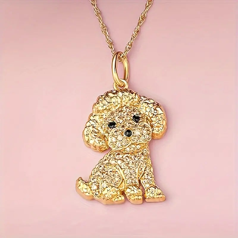 Necklace - Poodle Puppy  (Gold)